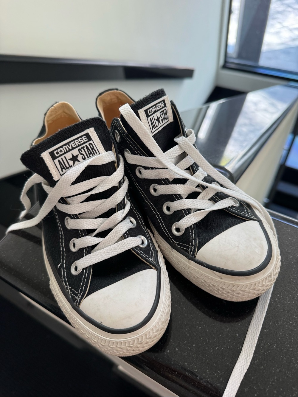 Converse Kids Black and White Low Top Sneakers
